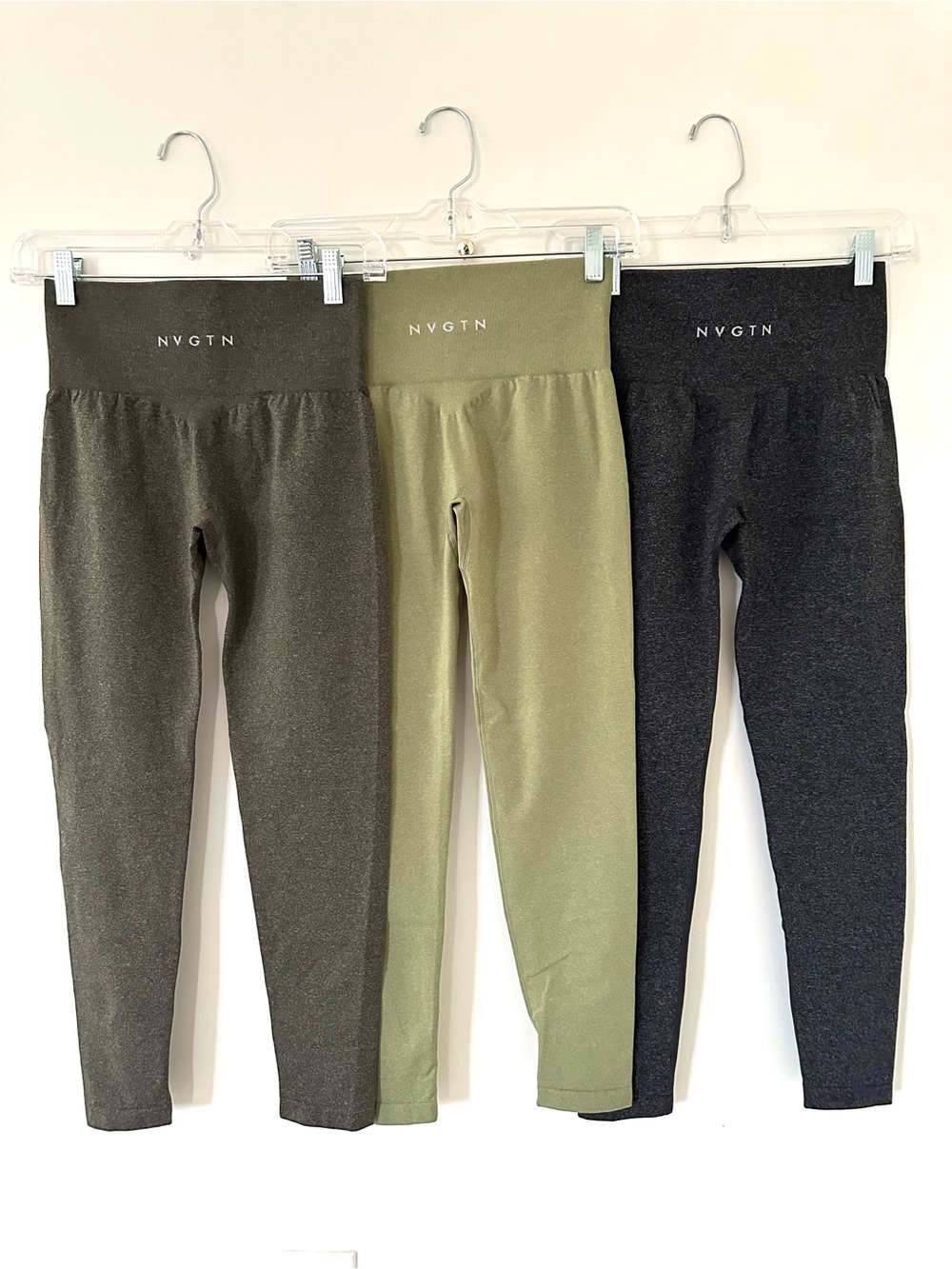 NVGTN High-Rise seamless Leggings  bundle — Olive, Charcoal, gray